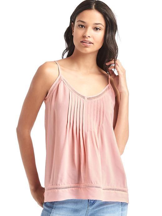 Gap Women Soft Mesh Panel Cami - Misty Rose