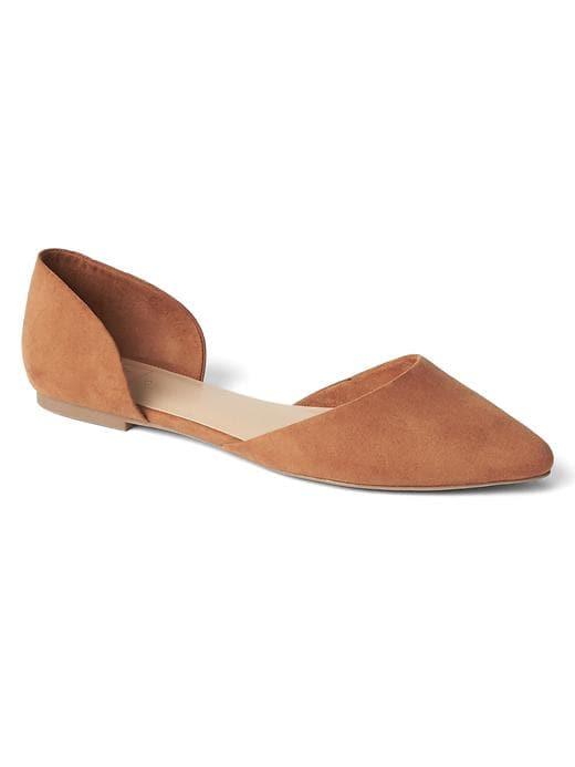Gap Women Faux Suede D'orsay Flats - Mocha