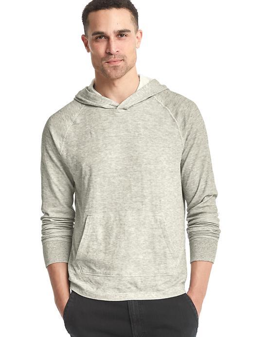Gap Men Ribbed Pullover Hoodie - New Heather Grey
