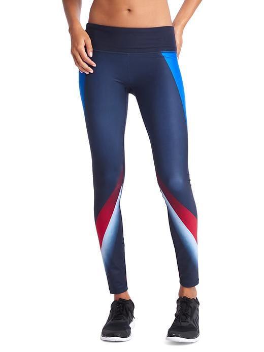 Gap Women Gfast Colorblock Leggings - Gradient Shapes Red
