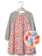 Gap Knit Sleeve Print Dress - Hearts