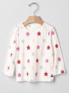 Gap Long Sleeve Printed Top - New Off White