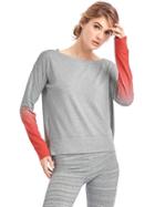 Gap Women Gapfit Breathe Ombre Pullover Sweatshirt - Neon Coral Flame