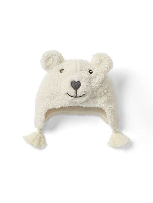Gap Cozy Bear Trapper Hat - Ivory Frost