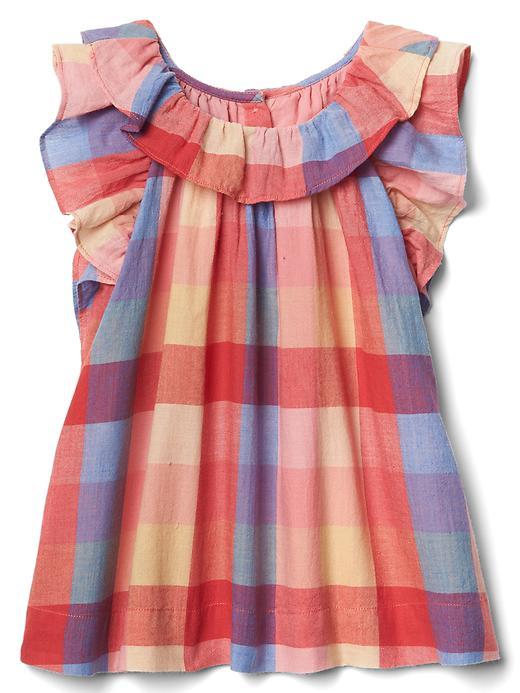 Gap Plaid Ruffle Dress - Pink Plaid