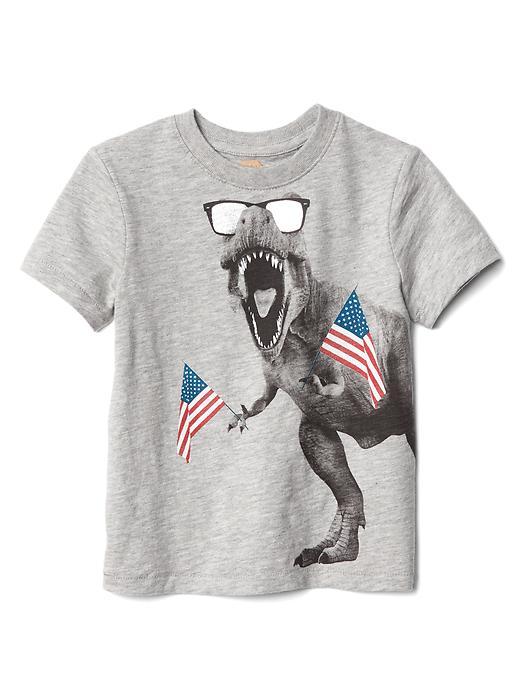 Gap Americana Short Sleeve Slub Tee - Grey Heather