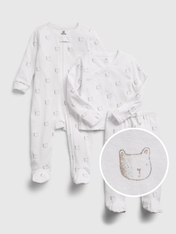 Baby 100% Organic Cotton First Favorite Brannan Bear 3-piece Outfit Set