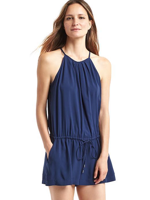Gap Women Halter Romper - Comet Blue