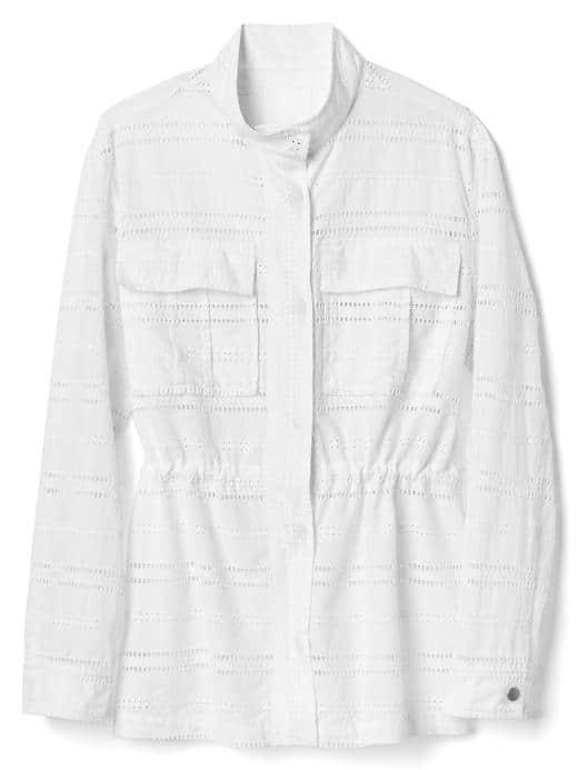 Gap Women Eyelet Utility Jacket - White