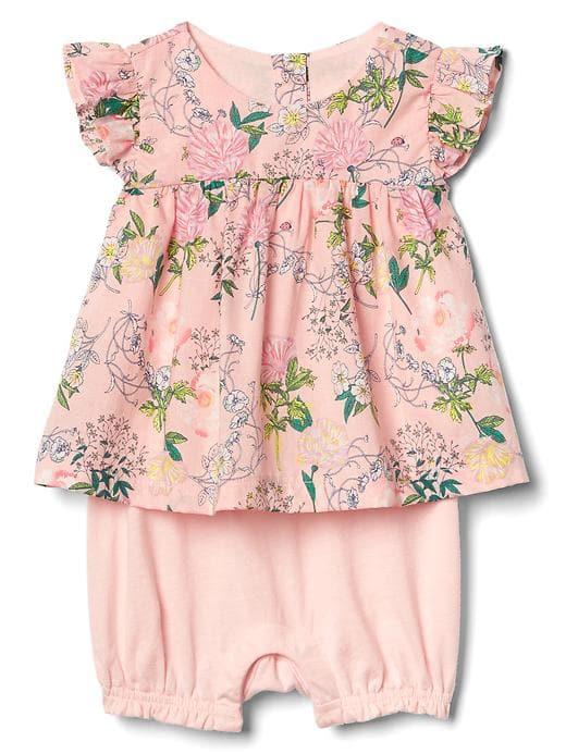 Gap Print Flutter Double Layer One Piece - Pink Cameo