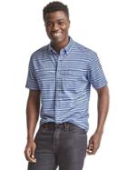 Gap Men Oxford Short Sleeve Standard Fit Shirt - Campus Blue
