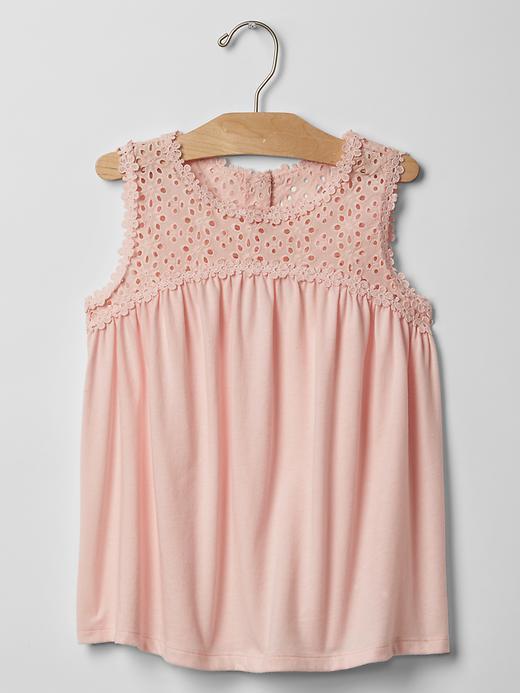 Gap Floral Eyelet Tank - Pink Cameo