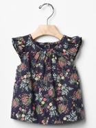 Gap Floral Flutter Top - Dark Night