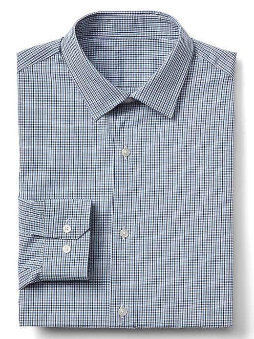 Gap Men Non Iron Slim Fit Shirt - Grid Plaid