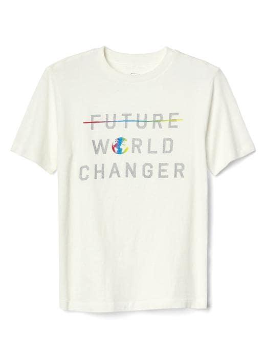 Gap Gapkids Graphic Short Sleeve Tee - New Off White World Changer