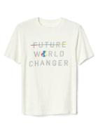 Gap Gapkids Graphic Short Sleeve Tee - New Off White World Changer