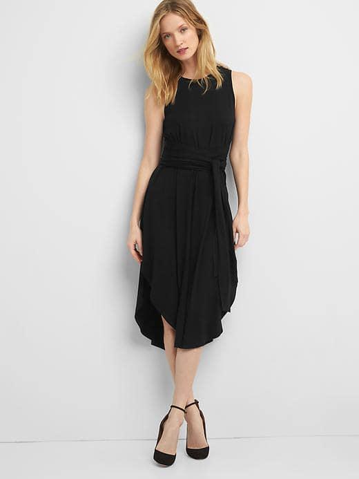 Gap Women Wrap Belt Midi Dress - True Black