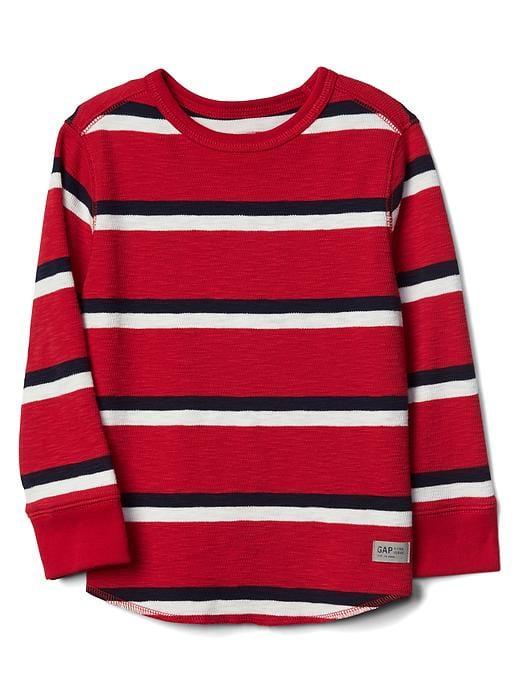 Gap Stripe Waffle Knit Tee - Modern Red
