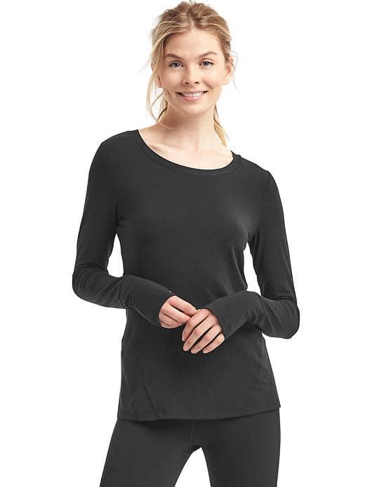 Gap Women Gapfit Breathe Long Sleeve Tee - True Black