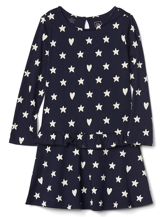 Gap Heart Stars Ruffle Dress - Dark Night