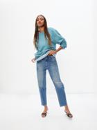 High Rise Pleated Barrel Jeans With Washwell