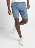 Gap Men Hawaii Blueprint Twill Shorts 10 - Light Blue