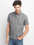 Gap Men Garment Dye Short Sleeve Shirt - Light Grey