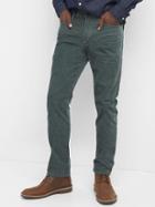 Gap Men Stretch Slim Fit Cords - Dark Olive