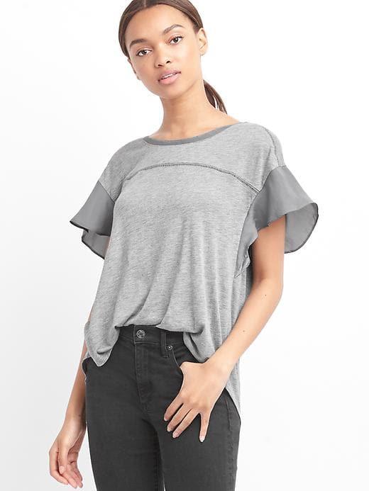 Gap Flutter Sleeve Tee - Heather Grey