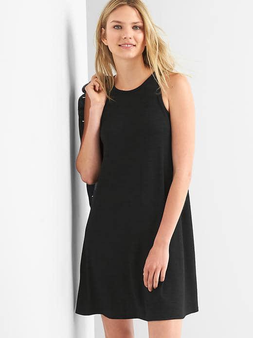 Gap Women Softspun A Line Tank Dress - True Black