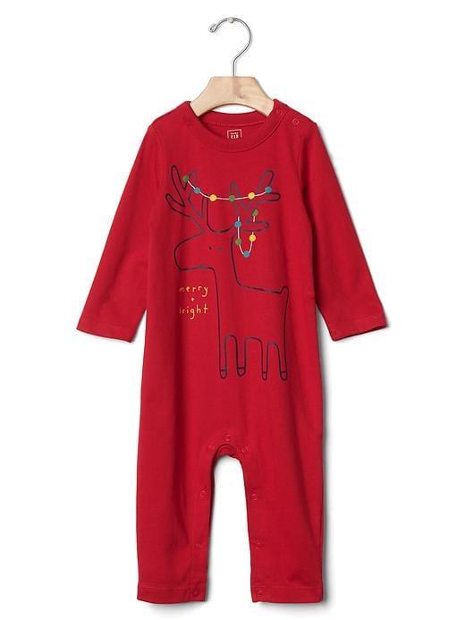 Gap Graphic Long Sleeve One Piece - Modern Red
