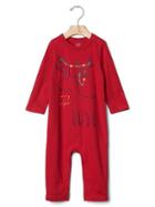 Gap Graphic Long Sleeve One Piece - Modern Red