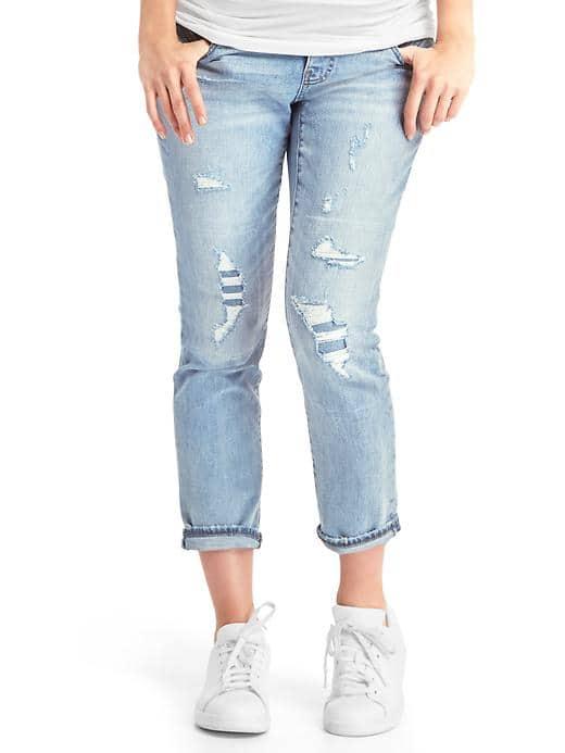 Gap Women Full Panel Destructed Best Girlfriend Jeans - Medium Indigo