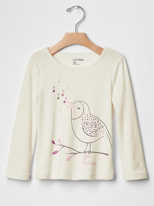 Gap Sparkle Graphic Tee - White Bird