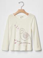 Gap Sparkle Graphic Tee - White Bird