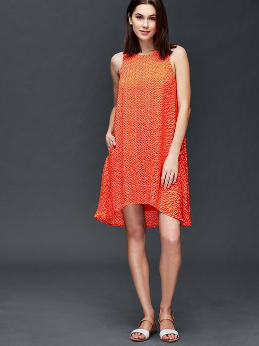 Gap Women Racerback Dress - Orange Print