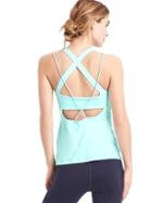Gap Women Medium Impact Strappy Shelf Tank - Bleached Aqua