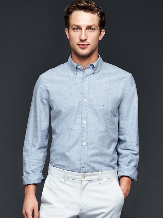 Gap Men Nep Oxford Shirt - Blue