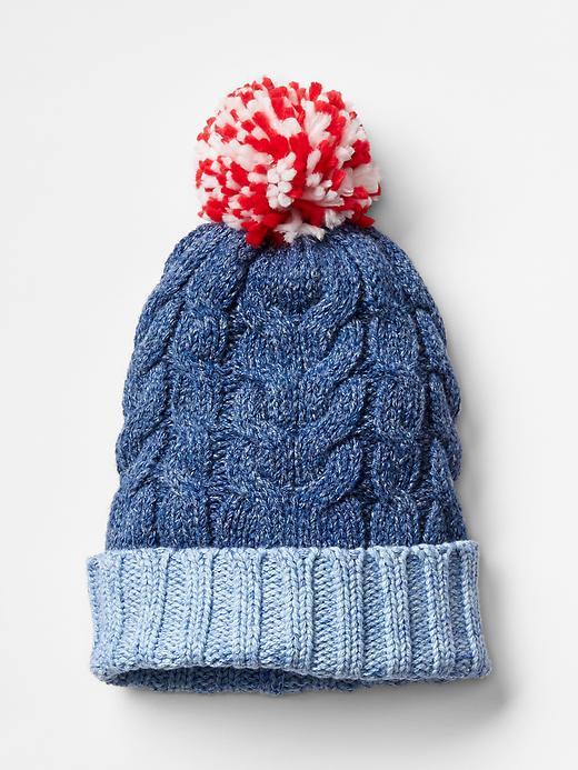 Gap Gapkids X Ed Cable Pom Pom Beanie - Blue