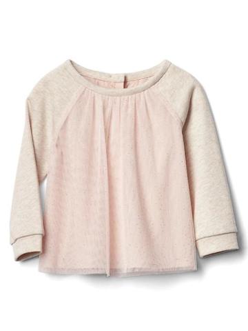 Gap Shimmer Dots Tulle Top - Murmur Pink