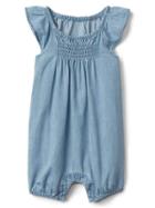 Gap Chambray Flutter Shorty One Piece - Light Wash