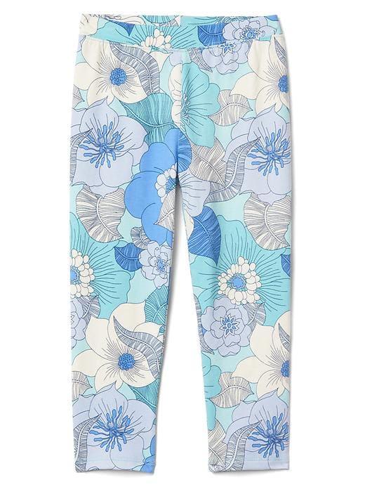 Gap Print Stretch Jersey Capris - Blue Floral