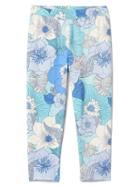 Gap Print Stretch Jersey Capris - Blue Floral