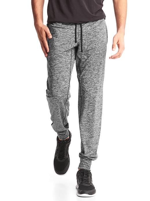 Gap Men Brushed Tech Jersey Joggers - Black Heather