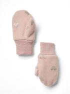 Gap Pro Fleece Glitter Print Mittens - Pink Standard