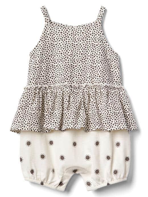 Gap Print Double Layer Shorty One Piece - Leopard Print
