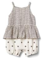 Gap Print Double Layer Shorty One Piece - Leopard Print