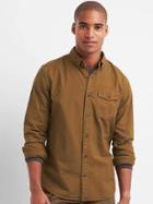Gap Men Oxford Garment Dye Standard Fit Shirt - Palomino Brown
