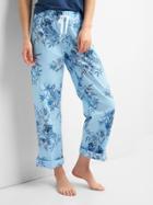 Gap Women Print Roll Tab Sleep Pants - Majestic Tiger Blue