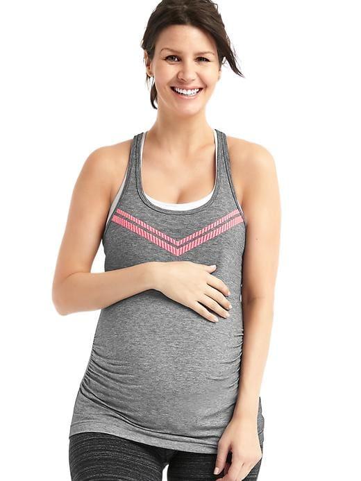 Gap Women Gapmaternity Gapfit Breathe Reflective Racerback Tank - True Black
